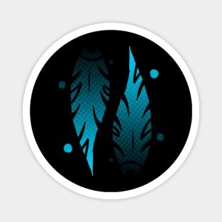 Tribal: Double Blue Leaves Magnet